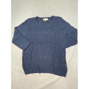 Jones New York Sport Women’s Large Blue Knit Sweater Crewneck Long Sleeve USED